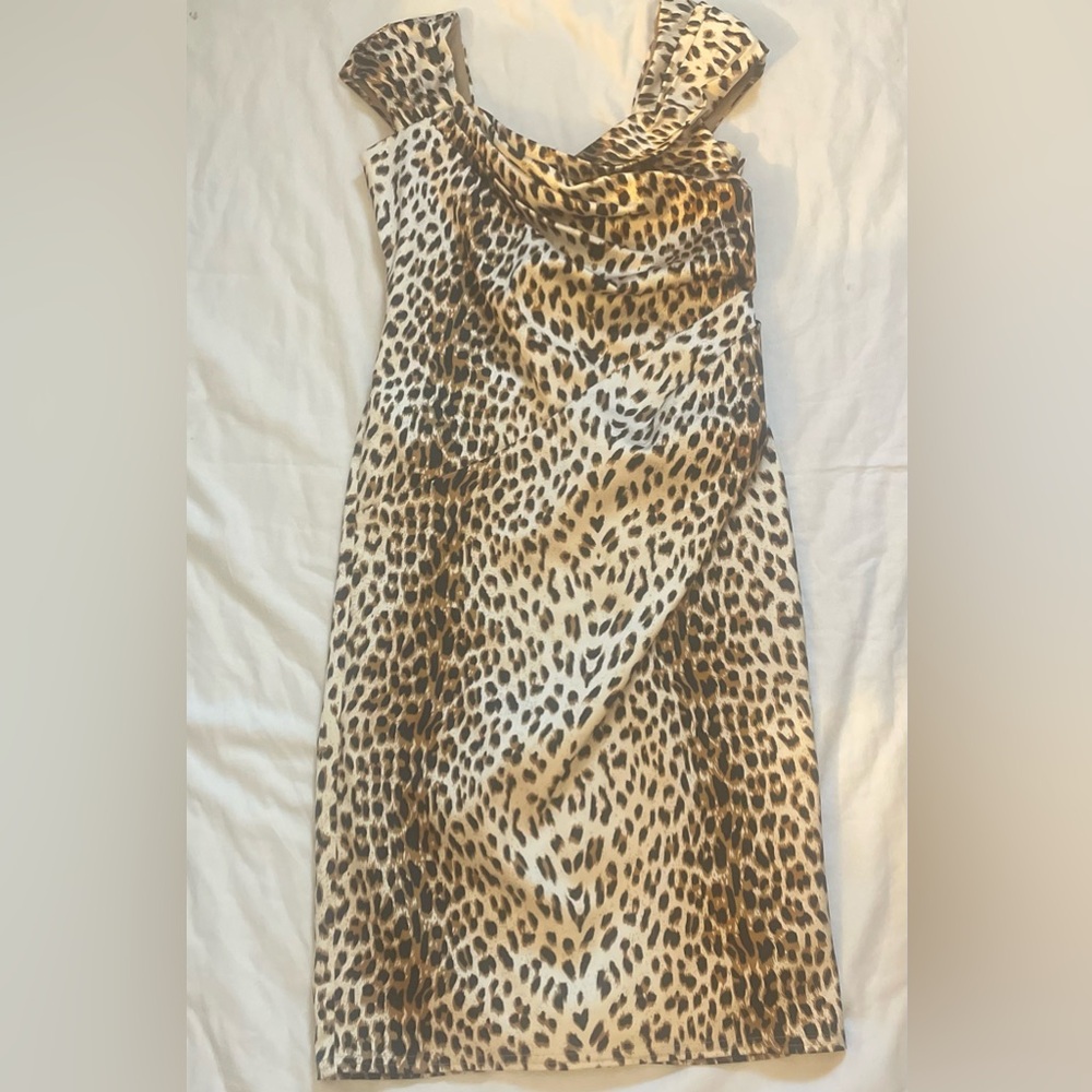 Tadashi Shoji Leopard Print Sleeveless Dress Size 6